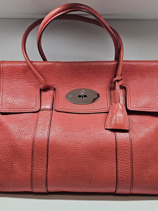 Mulberry Handbags - Mulberry Bayswater Red Leather Satchel with Turn-Lock Detail